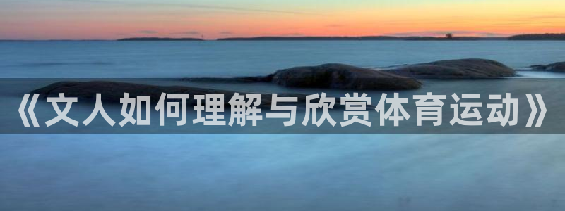 《文人如何理解与欣赏体育运动》